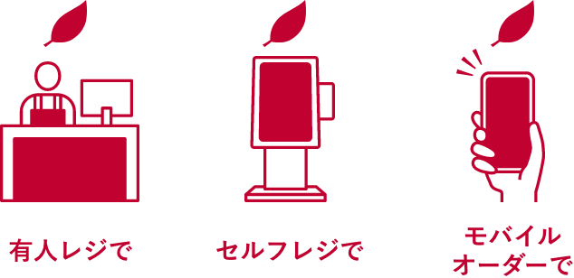 有人レジで セルフオーダーレジで モバイルオーダーで